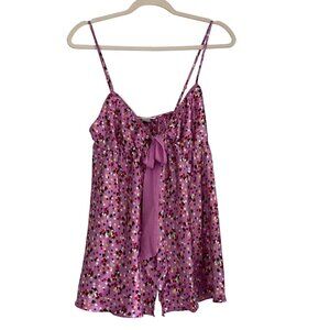 Victorias Secret Cami Slip Dress Babydoll Size S Pink Polka Dot Satin Nightgown